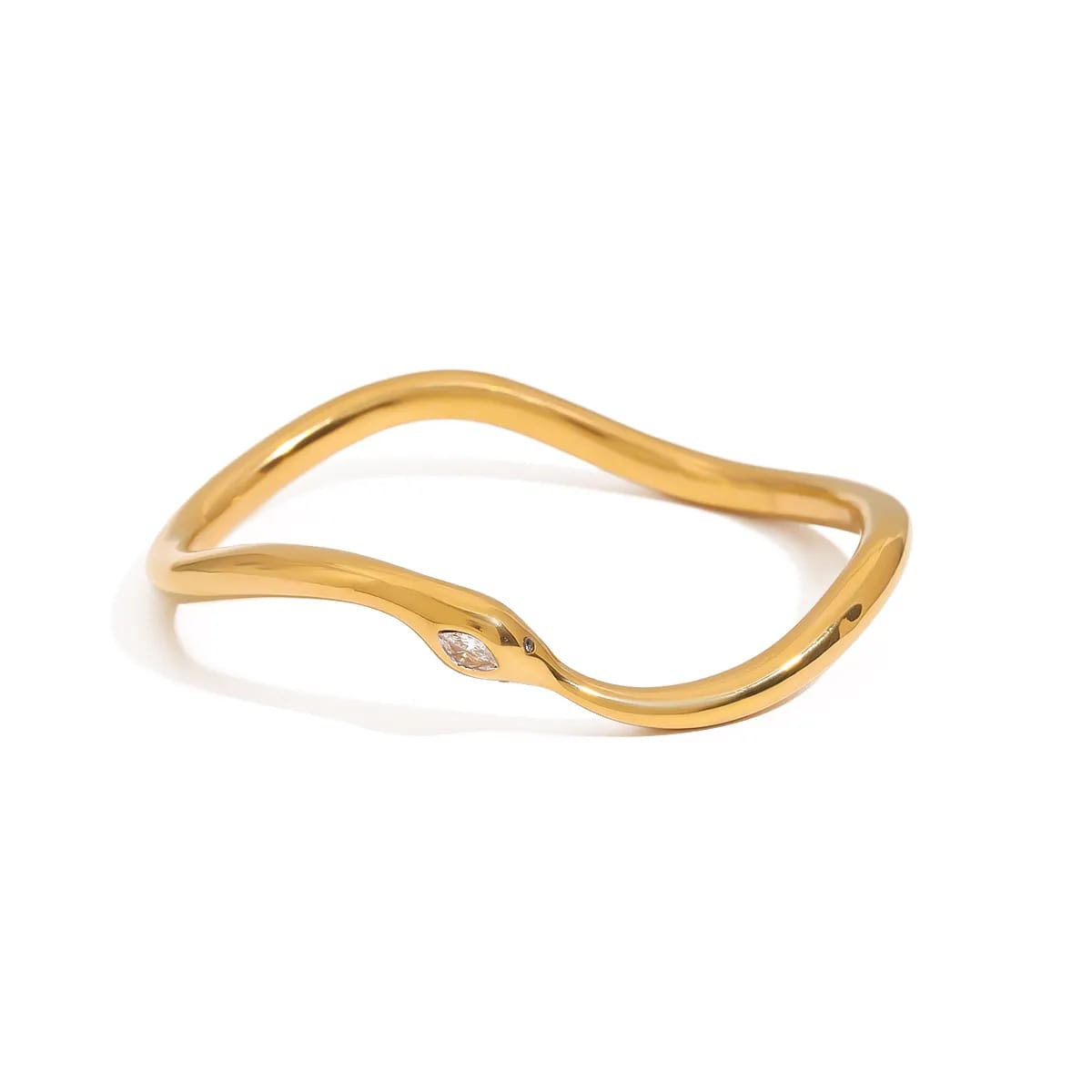 Solid Gold Wavy Bangle