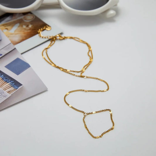 Gold Finger Hand Chain Bracelet