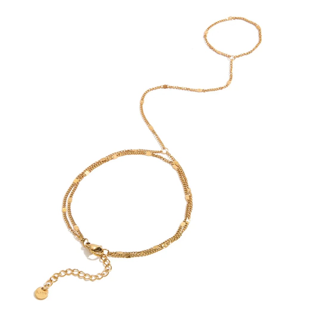 Gold Finger Hand Chain Bracelet
