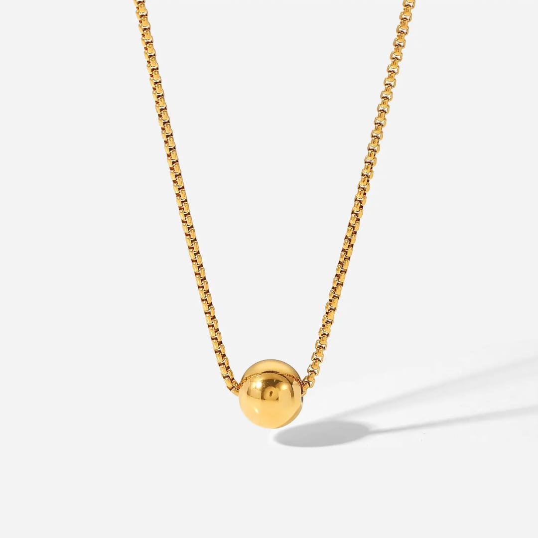 Gold Boll Pendant Necklace