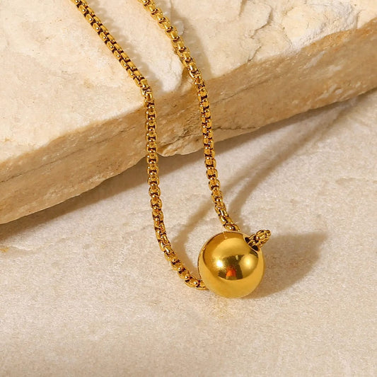 Gold Boll Pendant Necklace