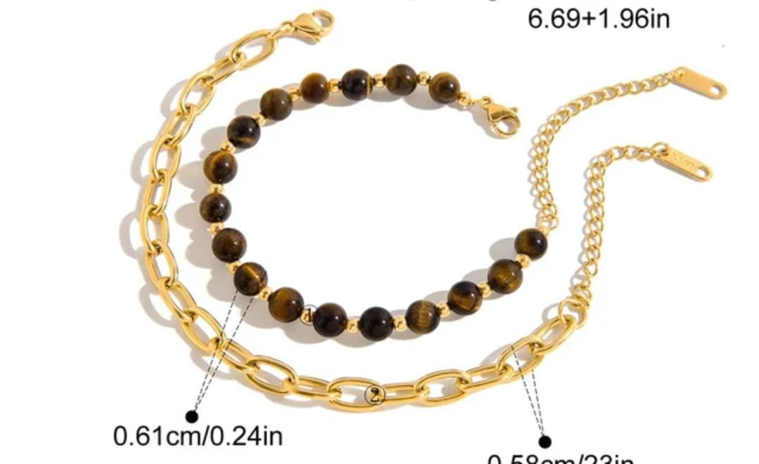 Naturals Beads Clip Chain Bracelet