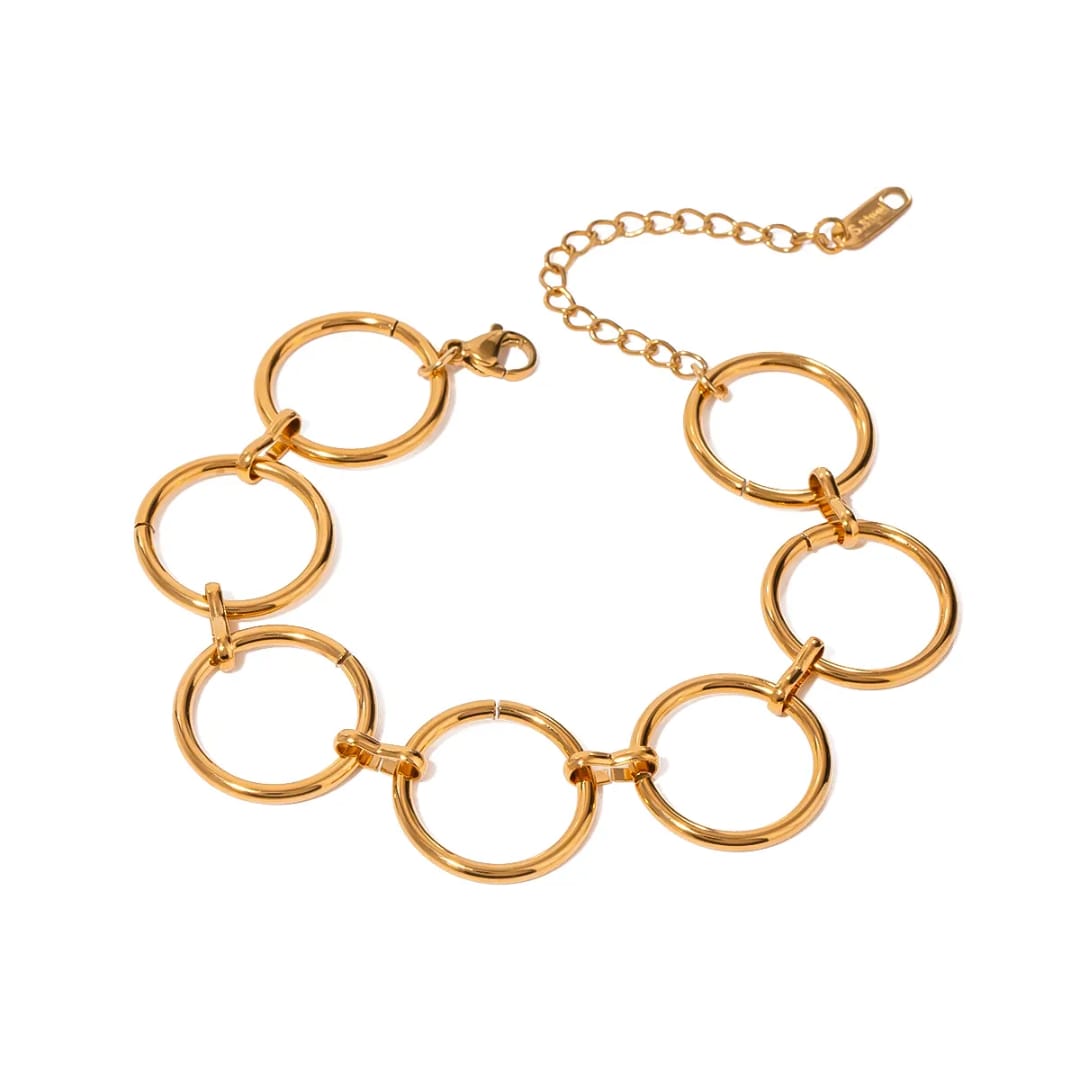 Gold Rings Chain Bracelet