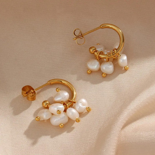 Fresh Water Pearl Hoop Earring