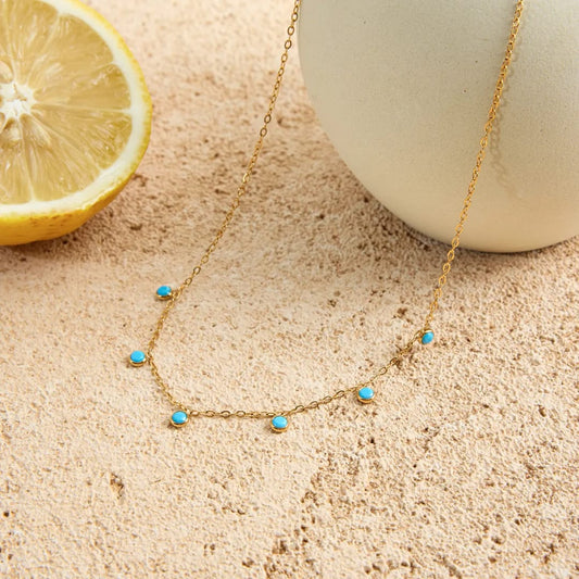 Turquoise Dainty Chain Necklace