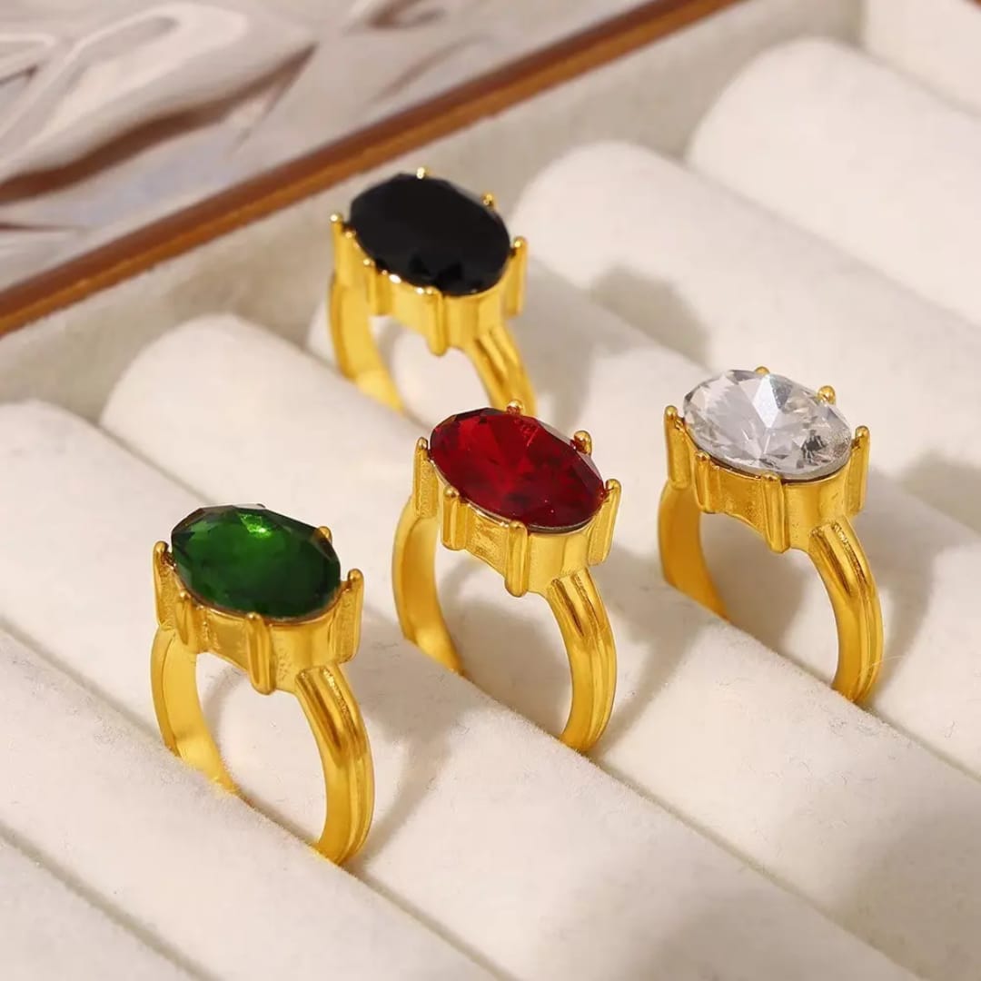 Red Stone Statement Ring