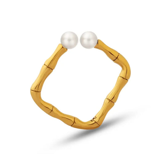 18k Gold Plated Pearl Ring