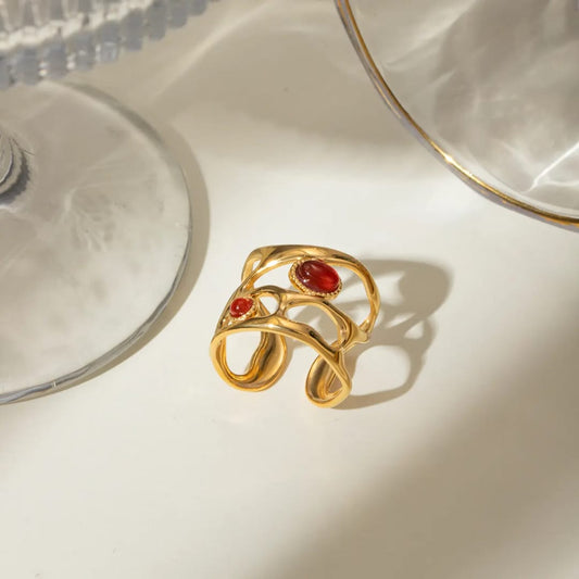 Statement Gemstone Gold Ring