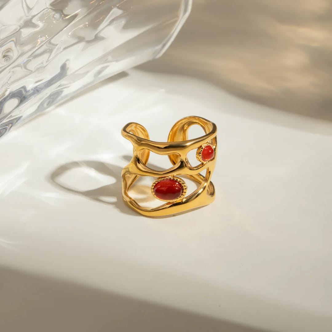 Statement Gemstone Gold Ring