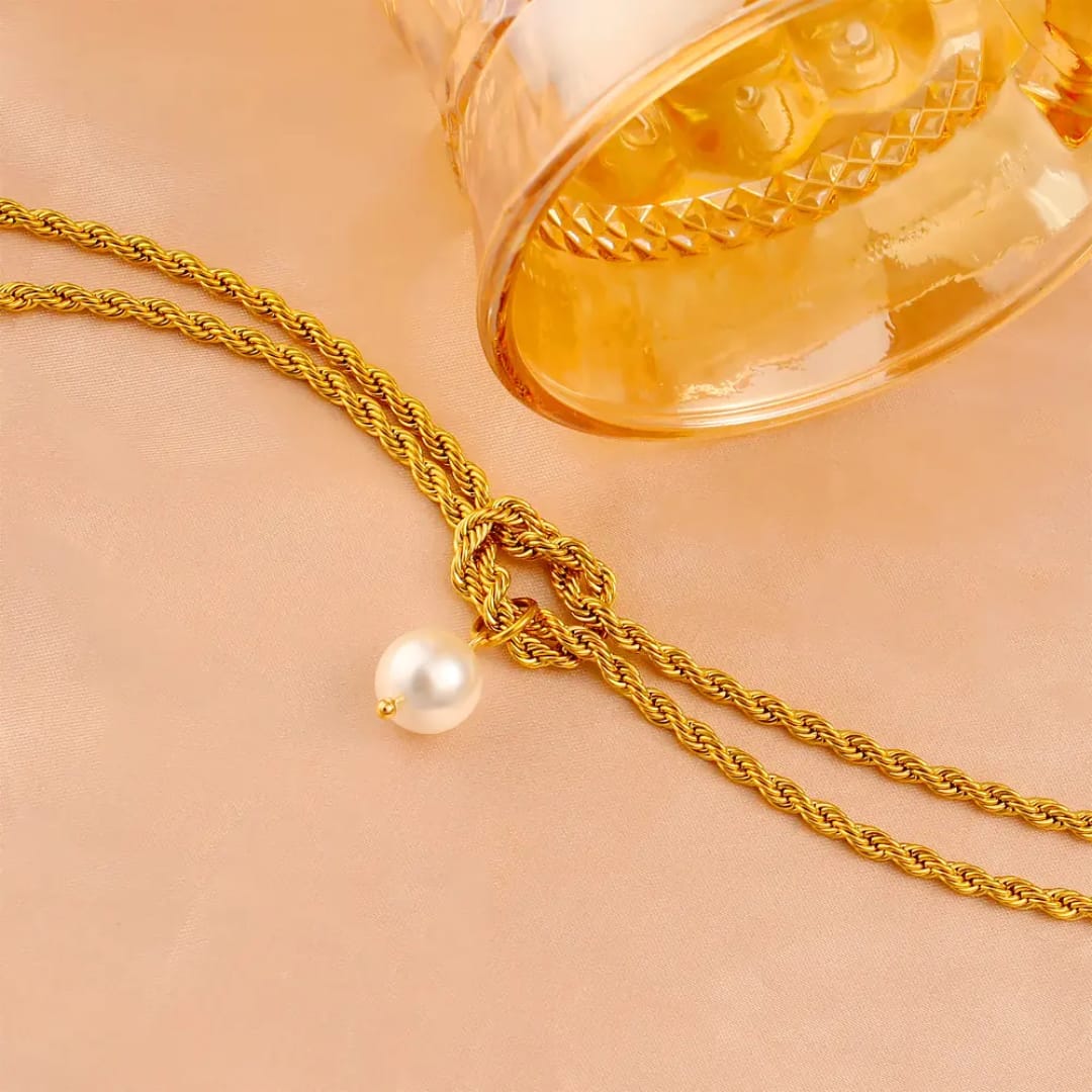 Pearl Solid Chain Necklace