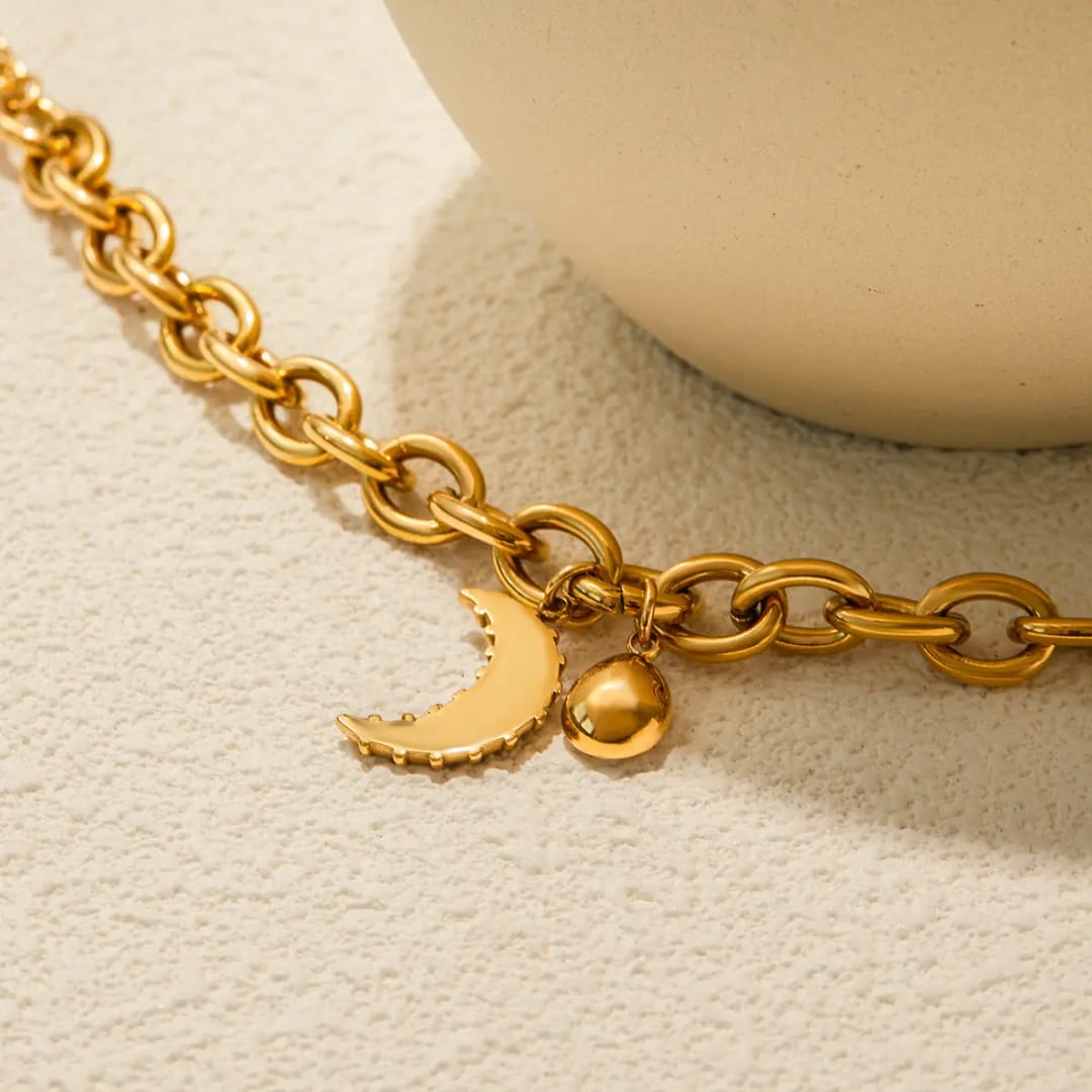 Moon Stone Chain Bracelet