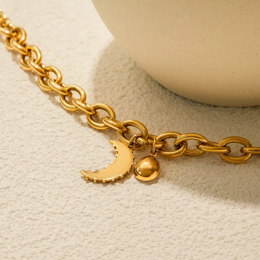 Moon Stone Chain Bracelet