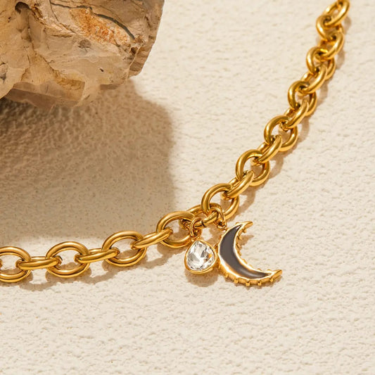 Moon Stone Chain Bracelet