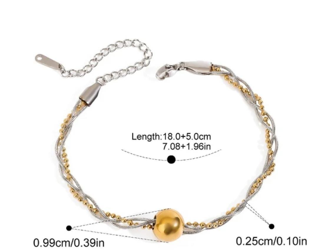 Dual Tone Chain Bracelet