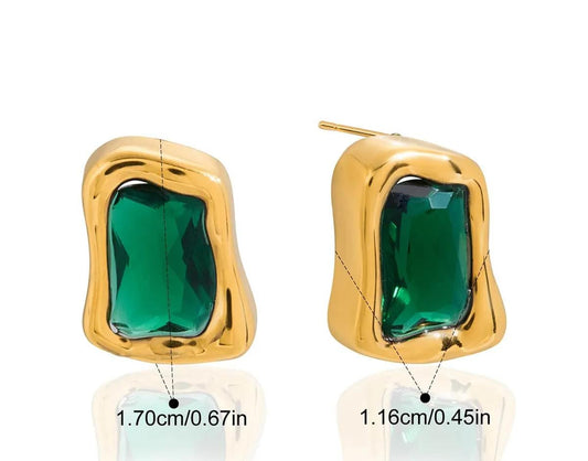 Green Stone Studs Earrings