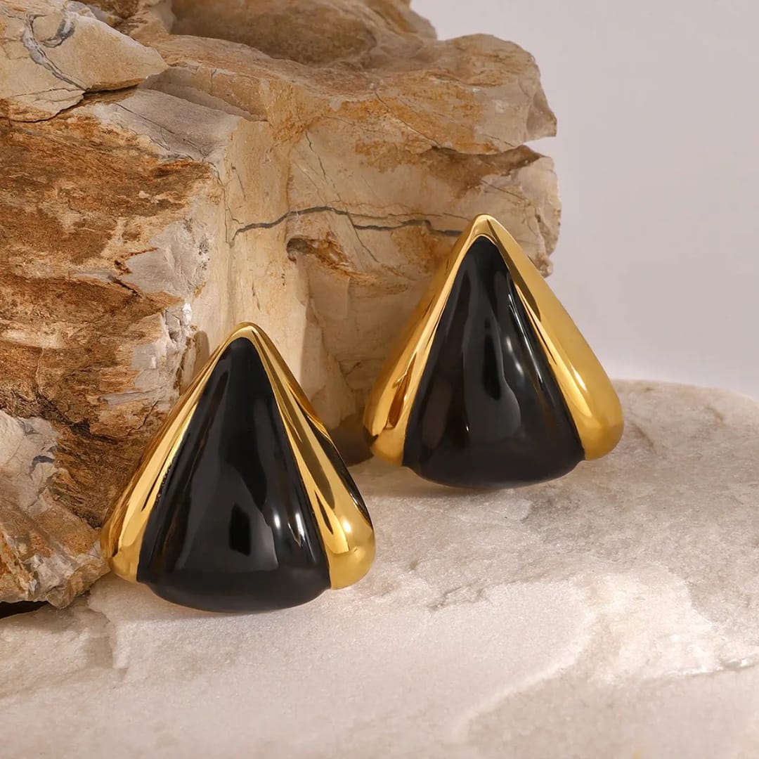 Black Triangle Studs Earring