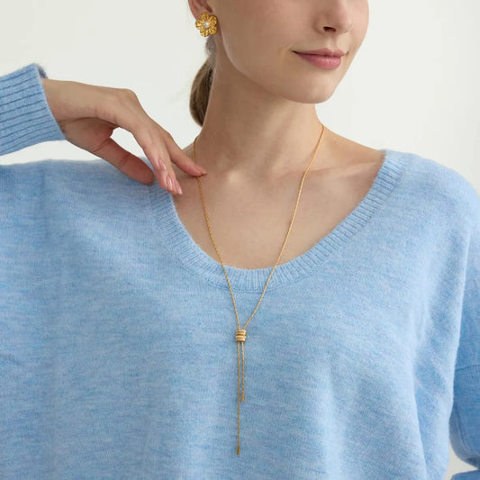 Gold Tie Chain Necklace