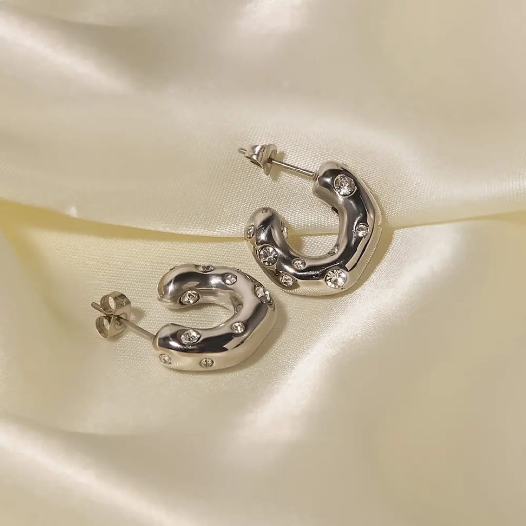 Silver AD Hoop Earrings