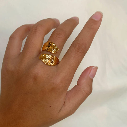 Leaf Gold Platted Ring
