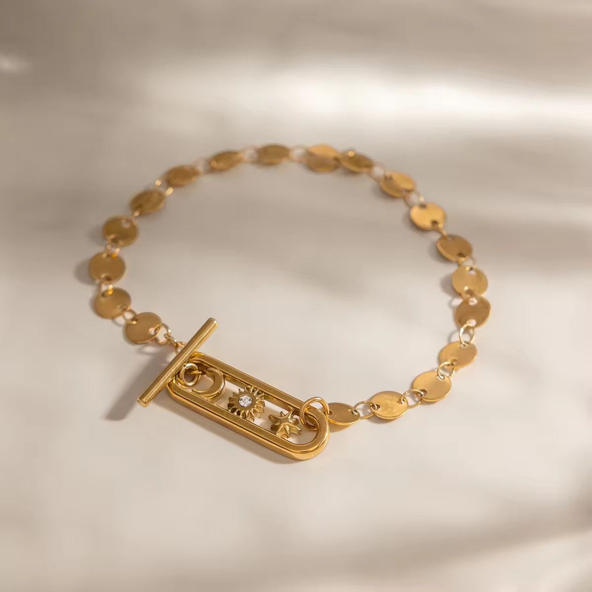18k Gold Coins Chain Bracelet