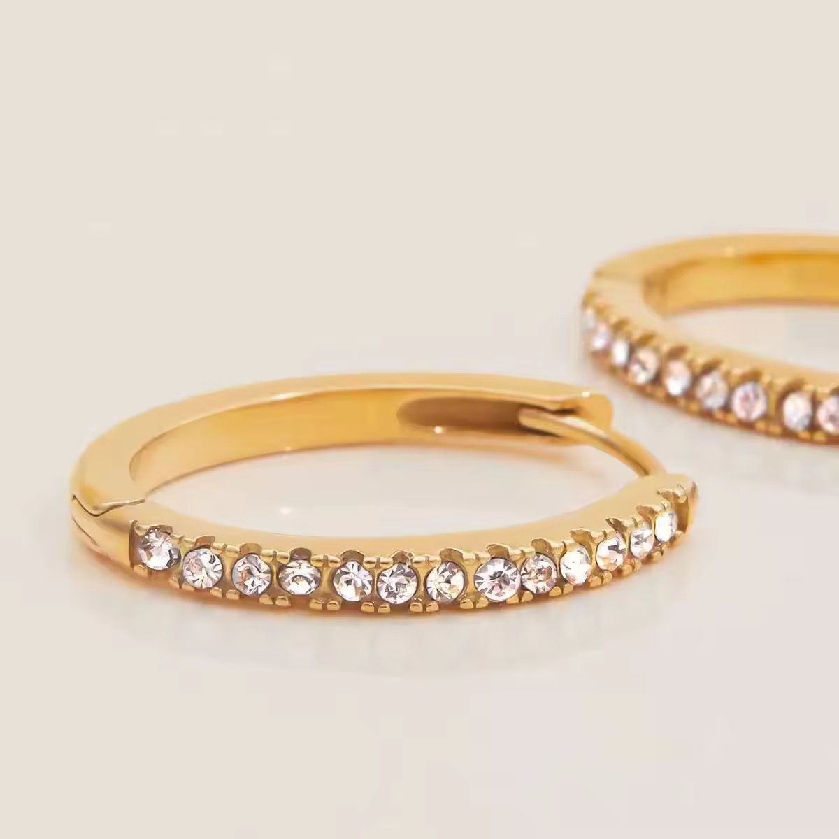 AD Studded Hoop Earrings