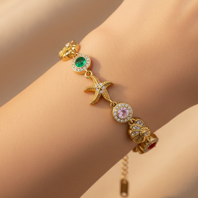 Luxe Multicolor Charms Chain Bracelet
