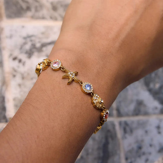 Luxe Multicolor Charms Chain Bracelet