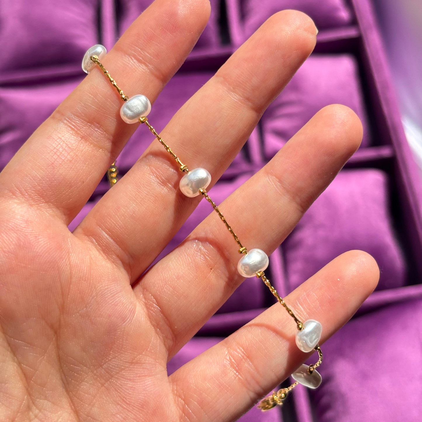 Fresh Water Pearl Chain Bracelet