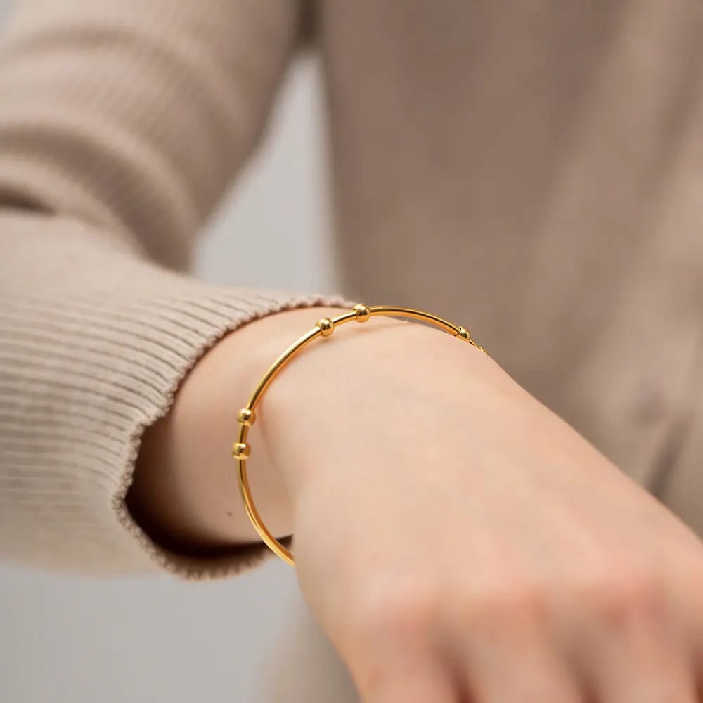 Sleek Gold Open Bracelet