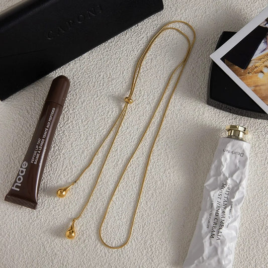 Tear Drop Adjustable Chain Necklace