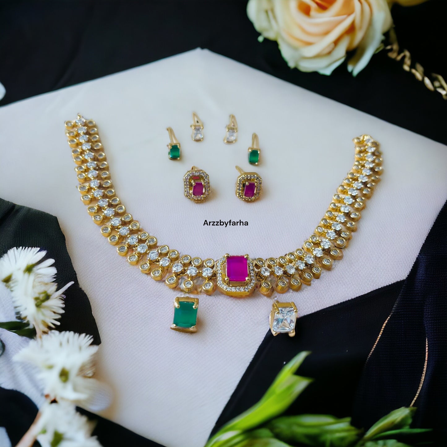 3 in 1 Stone Changeable Necklace Set