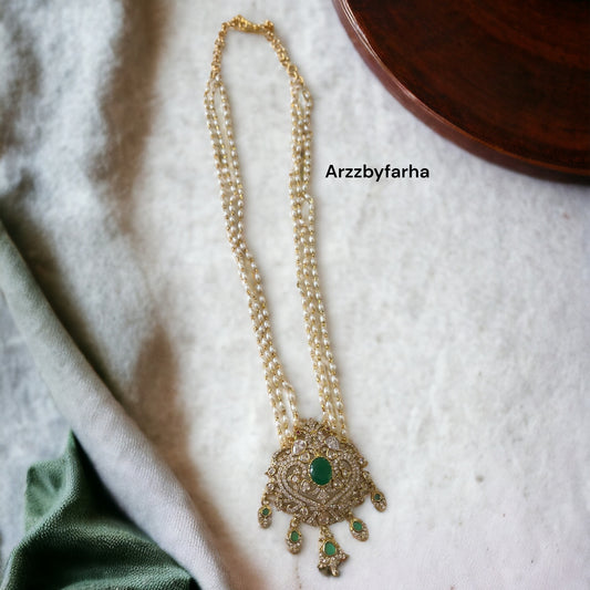 Beautiful Beads Mala with Victorian Pendant Necklace