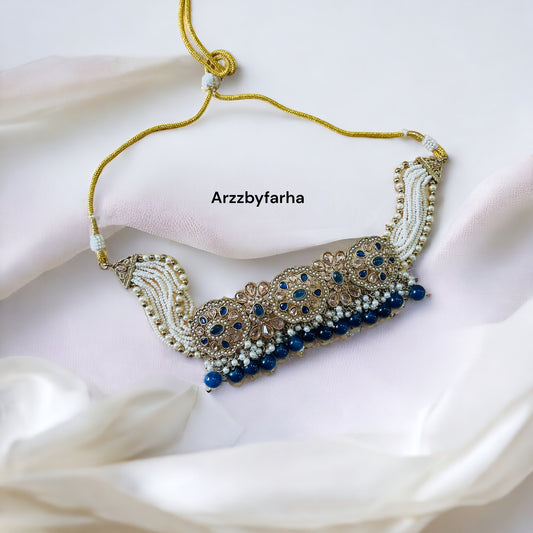 Manisha Blue Beaded Necklace Set