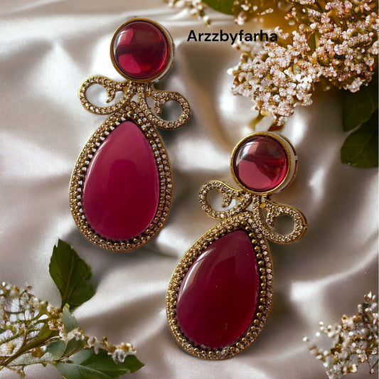 Doublet Stone CZ Studded Earrings