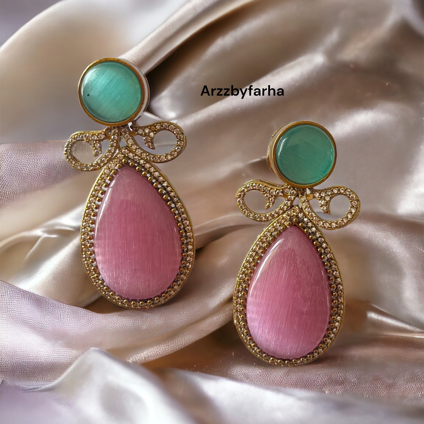 Doublet Stone CZ Studded Earrings