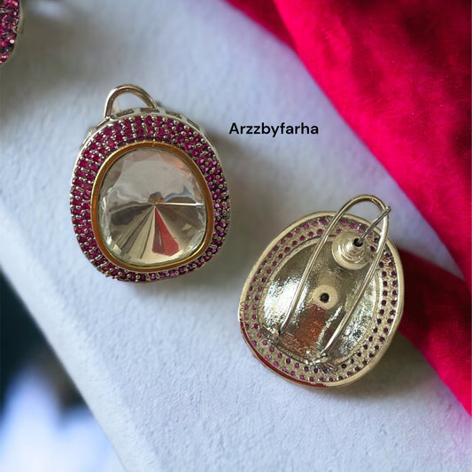 Kundan Polki AD Studded Studs