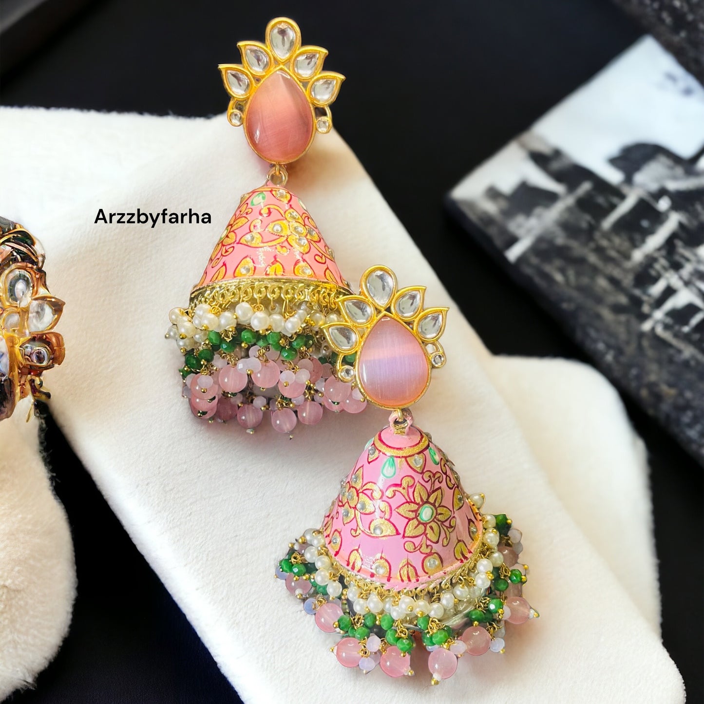 Celebrity Style Meena Jhumka Earrings