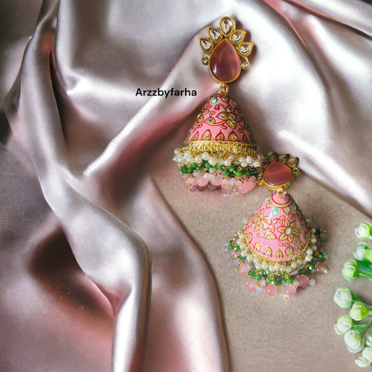 Celebrity Style Meena Jhumka Earrings