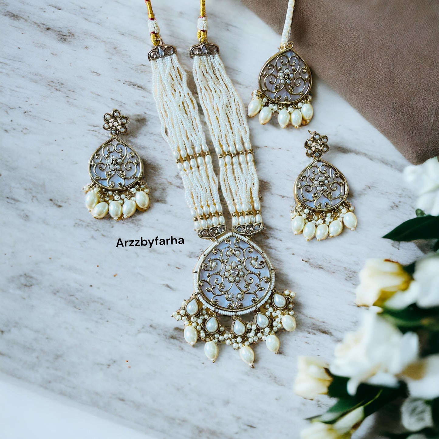 MOP Multilayered Necklace Set