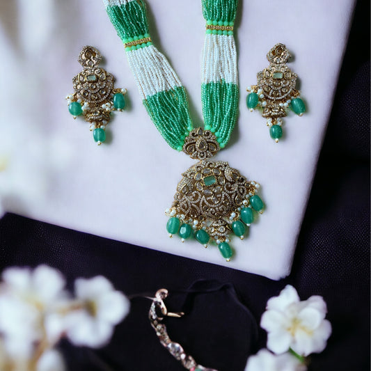 Multilayered Long Necklace Set