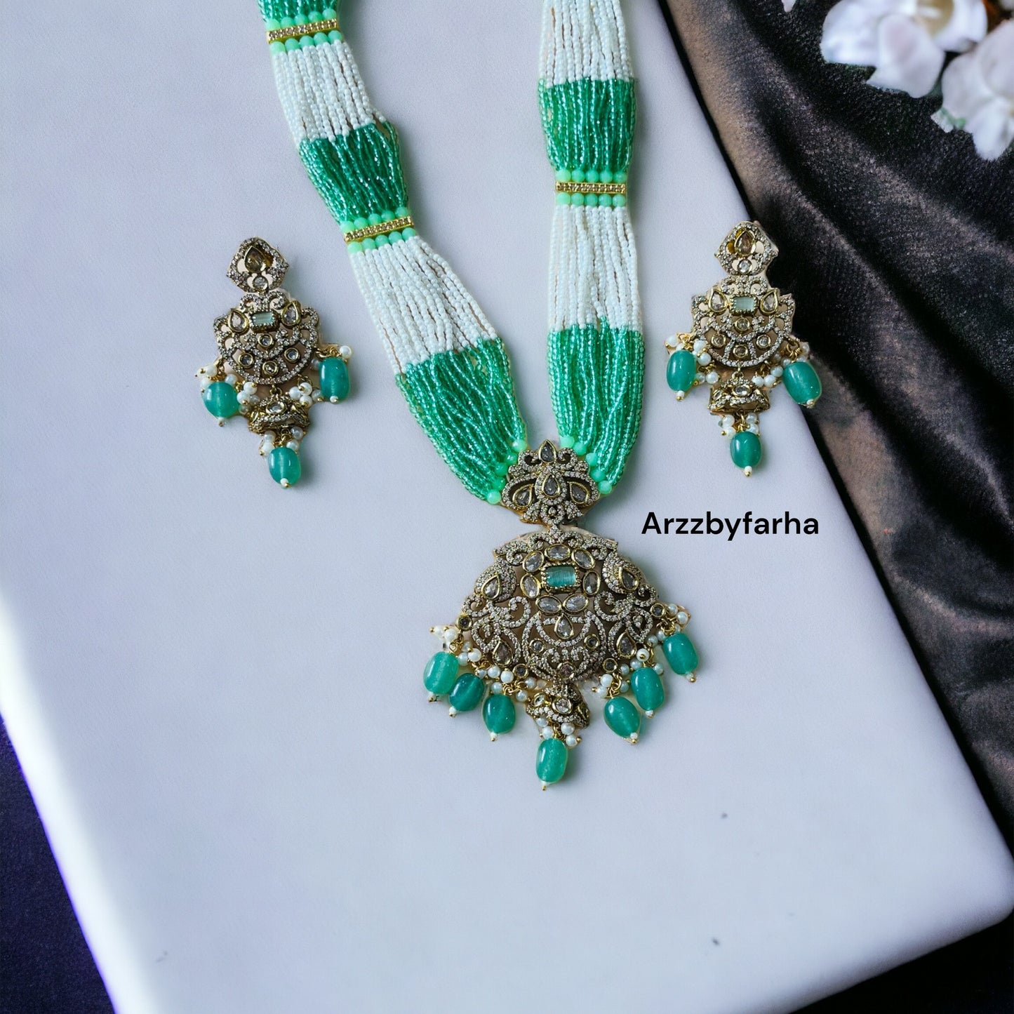 Multilayered Long Necklace Set