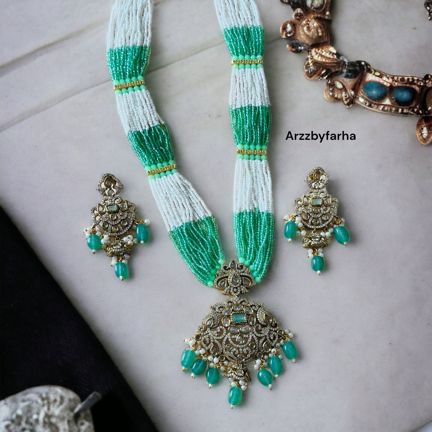 Multilayered Long Necklace Set