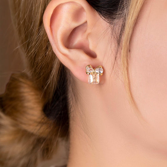 Bowknot Crystal Studs Earrings