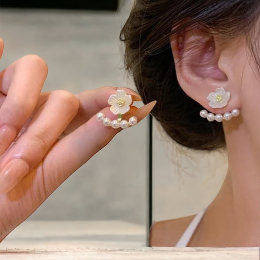 Pearl Floral Studs Earrings