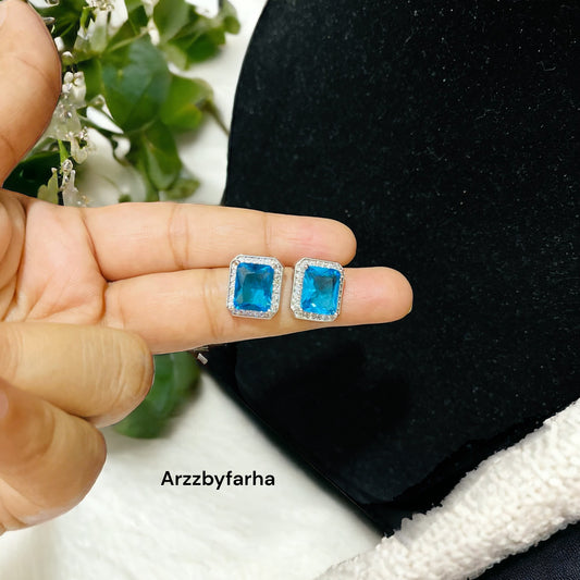 AD Blue Stone Studs Earring