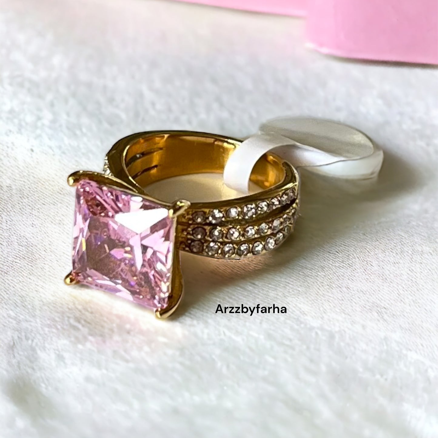 Pink Stone AD Ring
