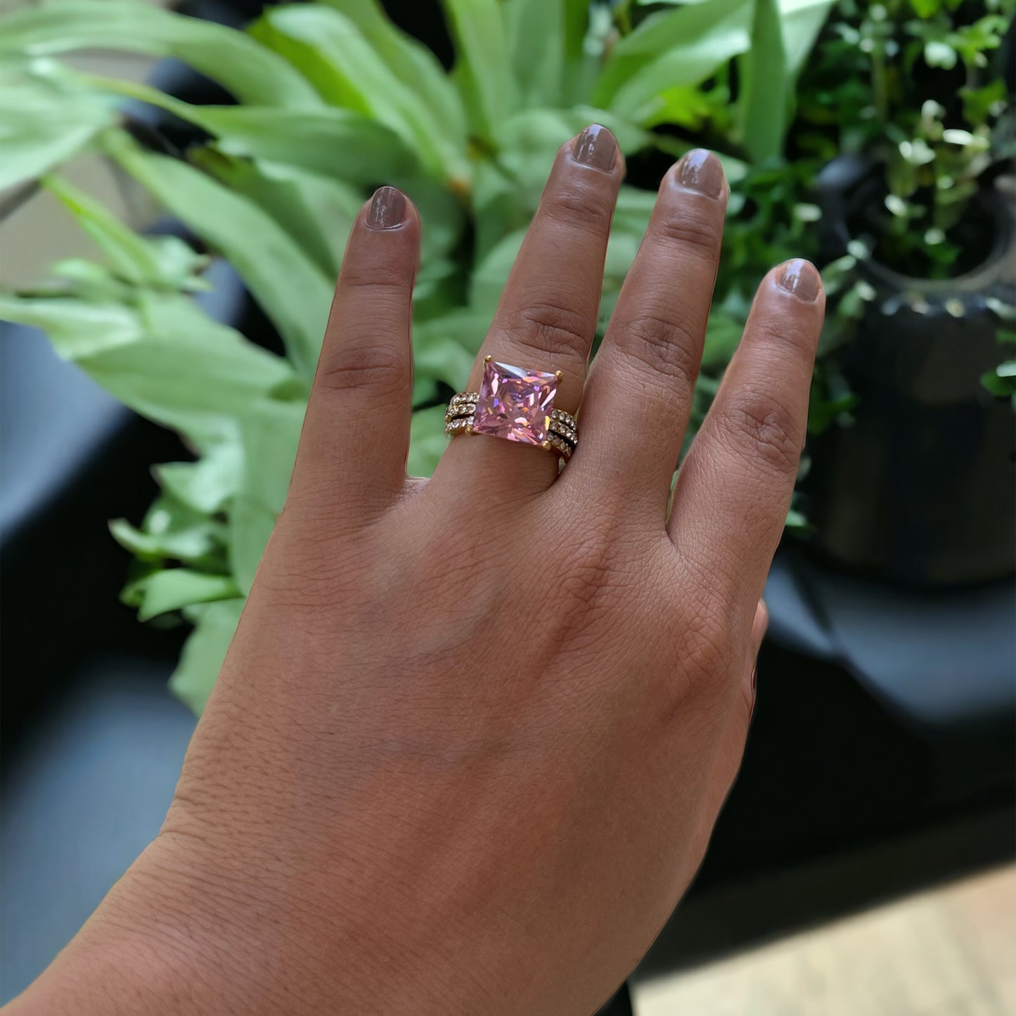 Best Seller Pink Stone AD Ring