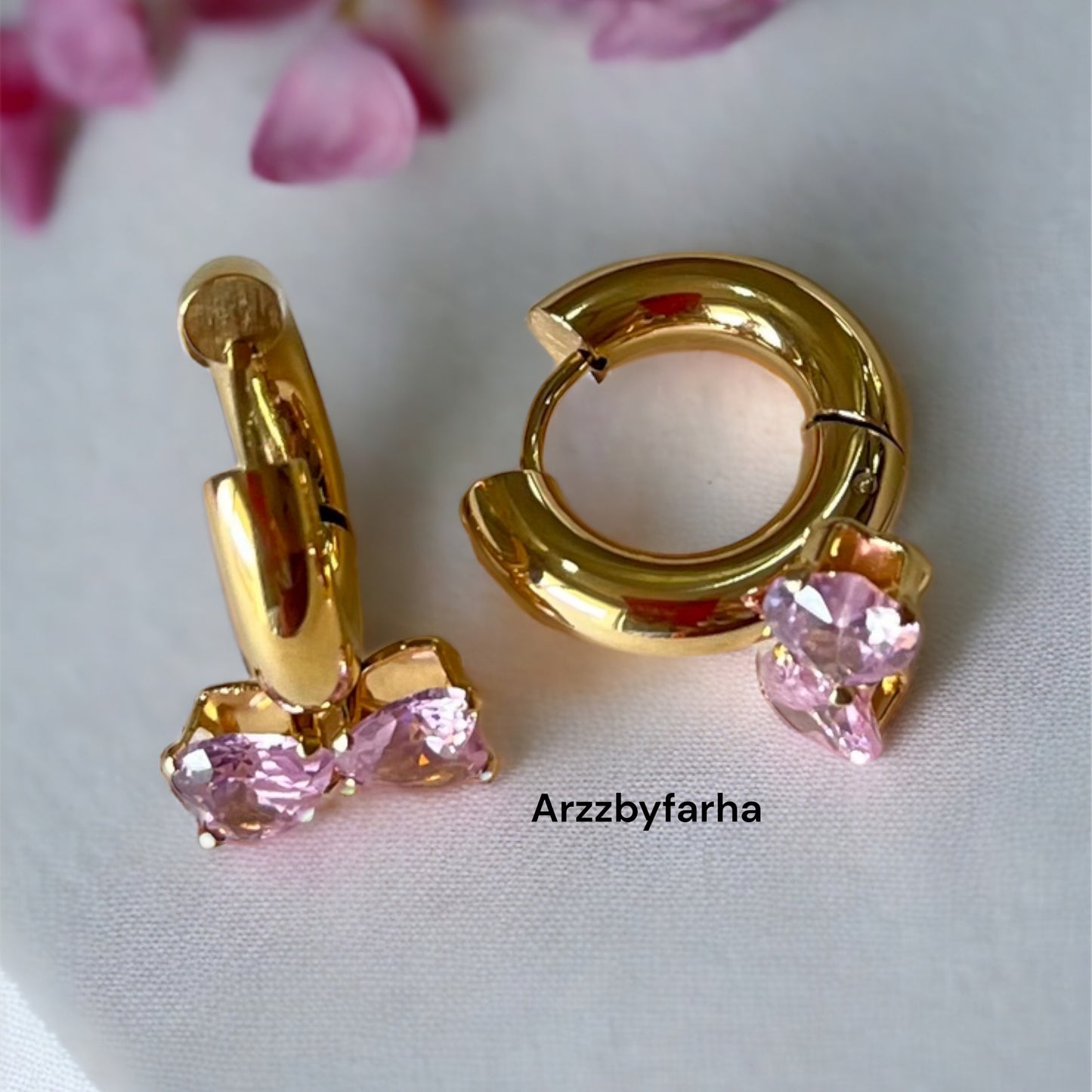Luxe 18k Gold Pink Zirconia Earrings