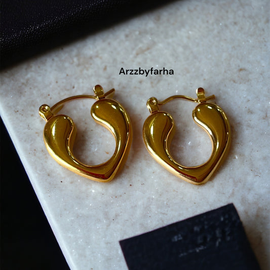 18k Gold Plated Heart Earring