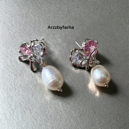 Fresh Water Pearl Zircon Earring